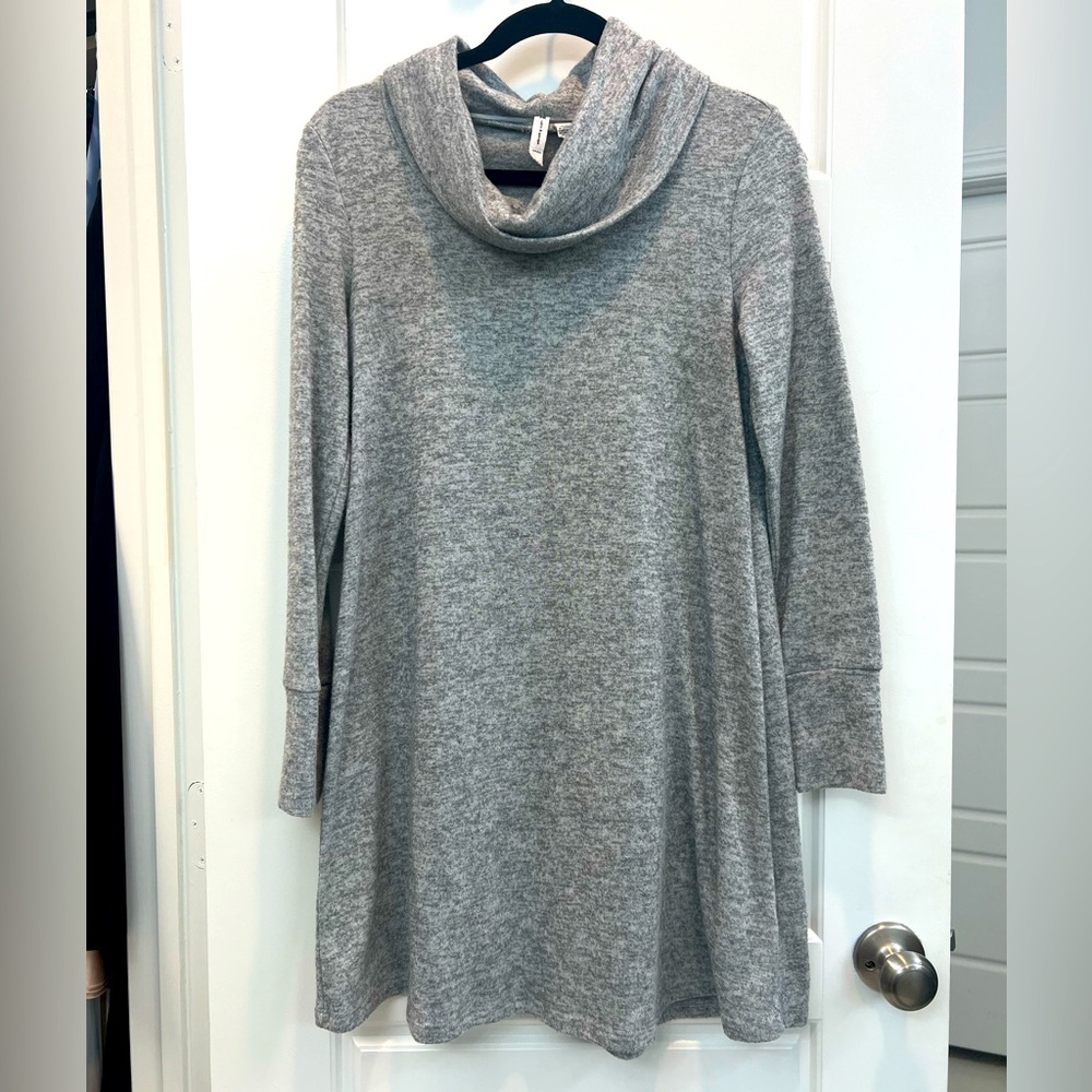 Cable & Gauge cowl neck mini dress